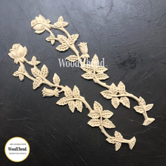 WoodUbend Roses Stems Pair WUB1413 36x7cma