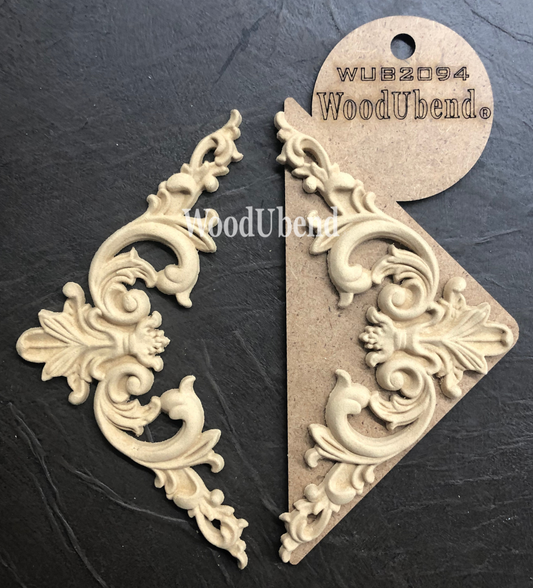 WoodUbend Pack of Two Pediments WUB2094 8x15cm