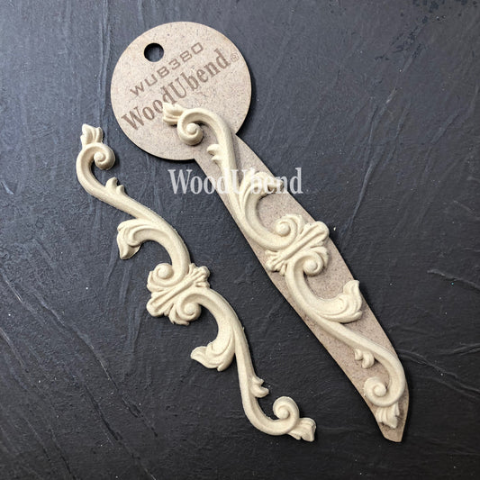 WoodUbend Pack of Two Pediments WUB0380 6.5404 x 1.1032 in