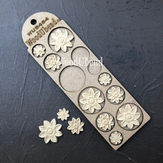WoodUbend Pack of Four Flower Sets WUB0464 5.5x4.5cm