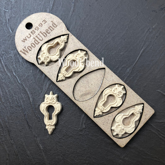 WoodUbend Pack of Five Keyholes WUB0993 4.7x2.5cm