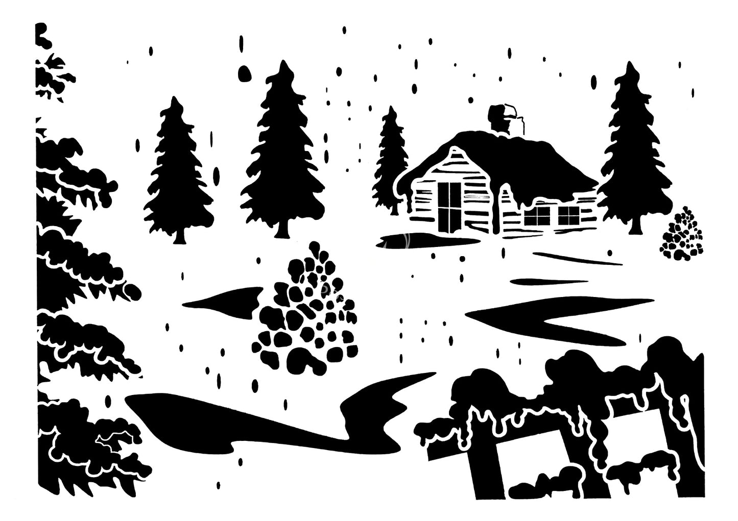 Posh Chalk Stencil Winter Wonderland 8.27"x11.8" inches