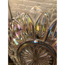 Load image into Gallery viewer, Vintage 1960&#39;s Federal Crystal Glass Petal Iridescent Carnival Bowl 10&quot; Dish
