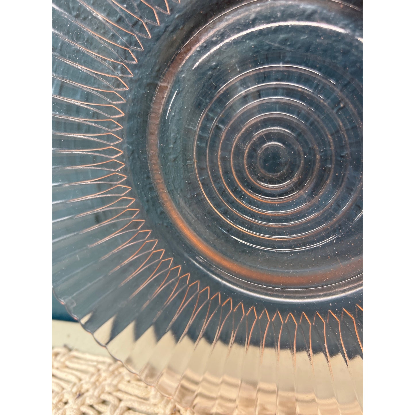 Pink Ribbed Depression Glass Dinner Plate