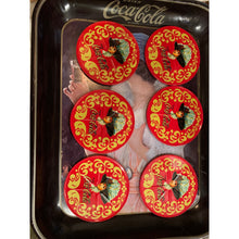 Load image into Gallery viewer, 1990s Coca Cola Old Fashioned Tin &amp; Coaster Set, 6 Coasters
