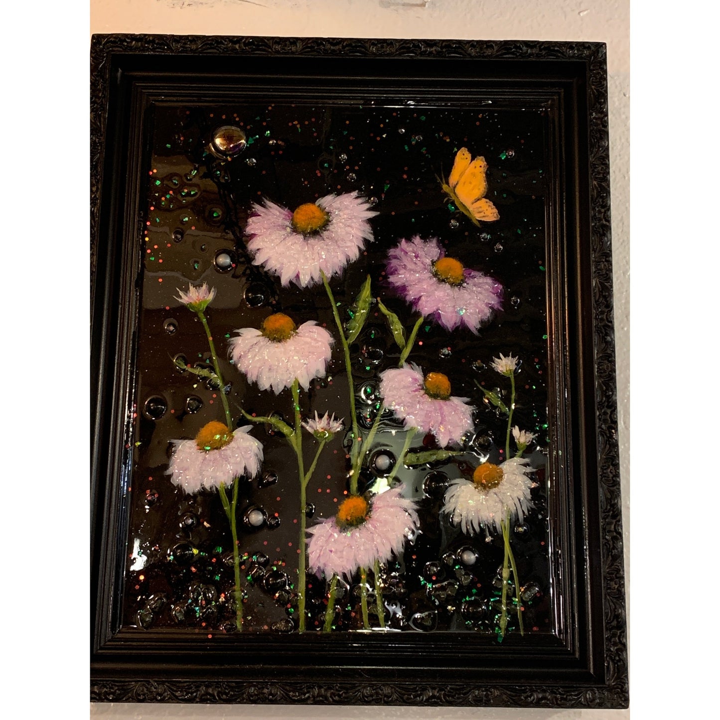 Lonely Butterfly in Daisy Field 23” 5/8” X 19” 1/4” By Kimberly Bottemiller