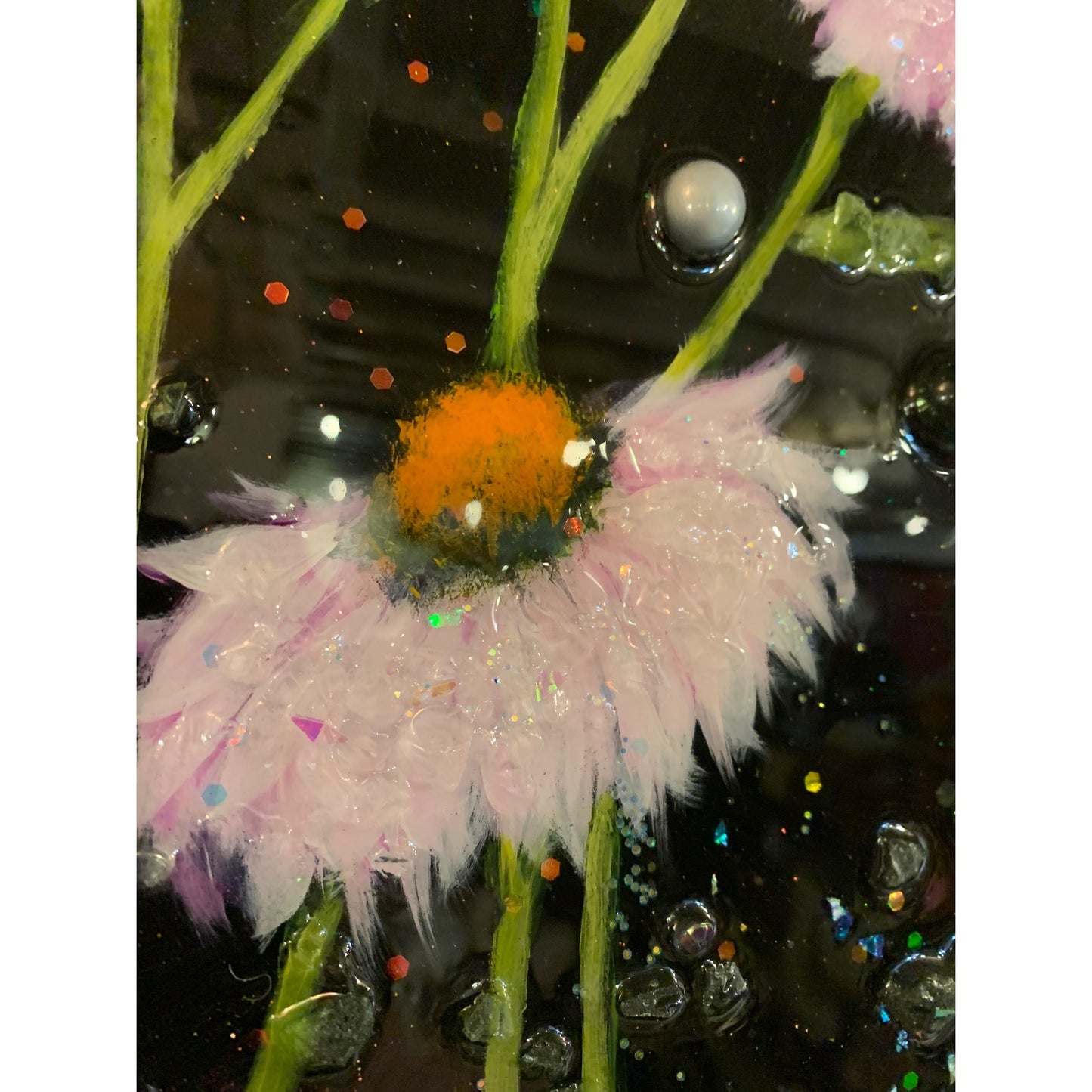 Lonely Butterfly in Daisy Field 23” 5/8” X 19” 1/4” By Kimberly Bottemiller