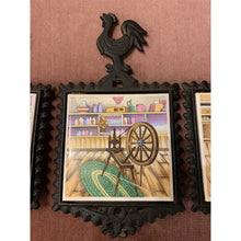 Load image into Gallery viewer, Vintage Home Designs Industry Cast Iron Tile Trivets (set of 3)
