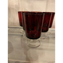 Load image into Gallery viewer, Ruby Red Luminarc Cavalier Glasses (6)
