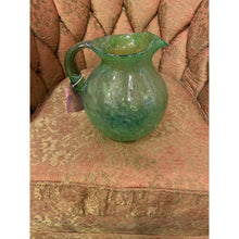 Load image into Gallery viewer, Large Green Bubble Glass Vintage Pitcher
