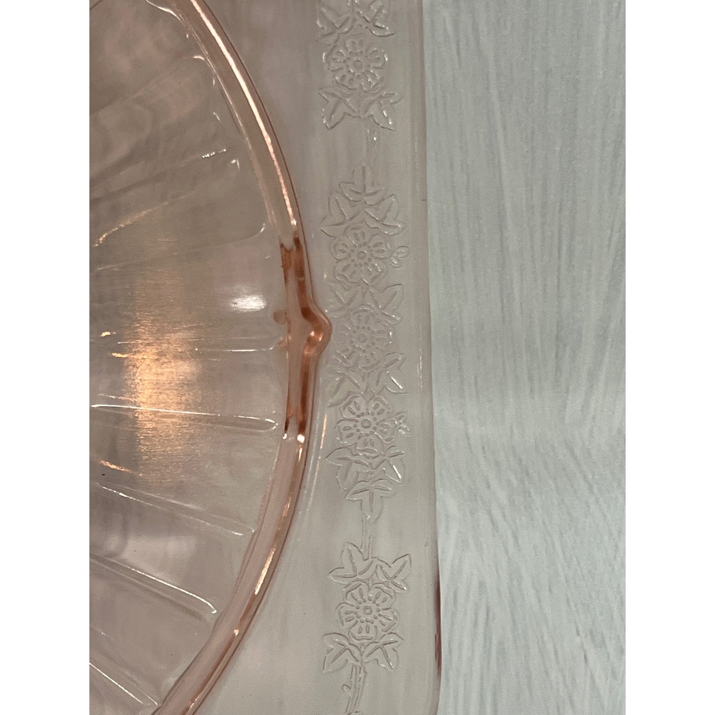 1930s Jeanette Adam Pink Depression Glass Square Footed Serving Plate, Cake Plate
