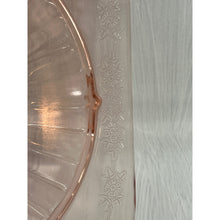 Load image into Gallery viewer, 1930s Jeanette Adam Pink Depression Glass Square Footed Serving Plate, Cake Plate
