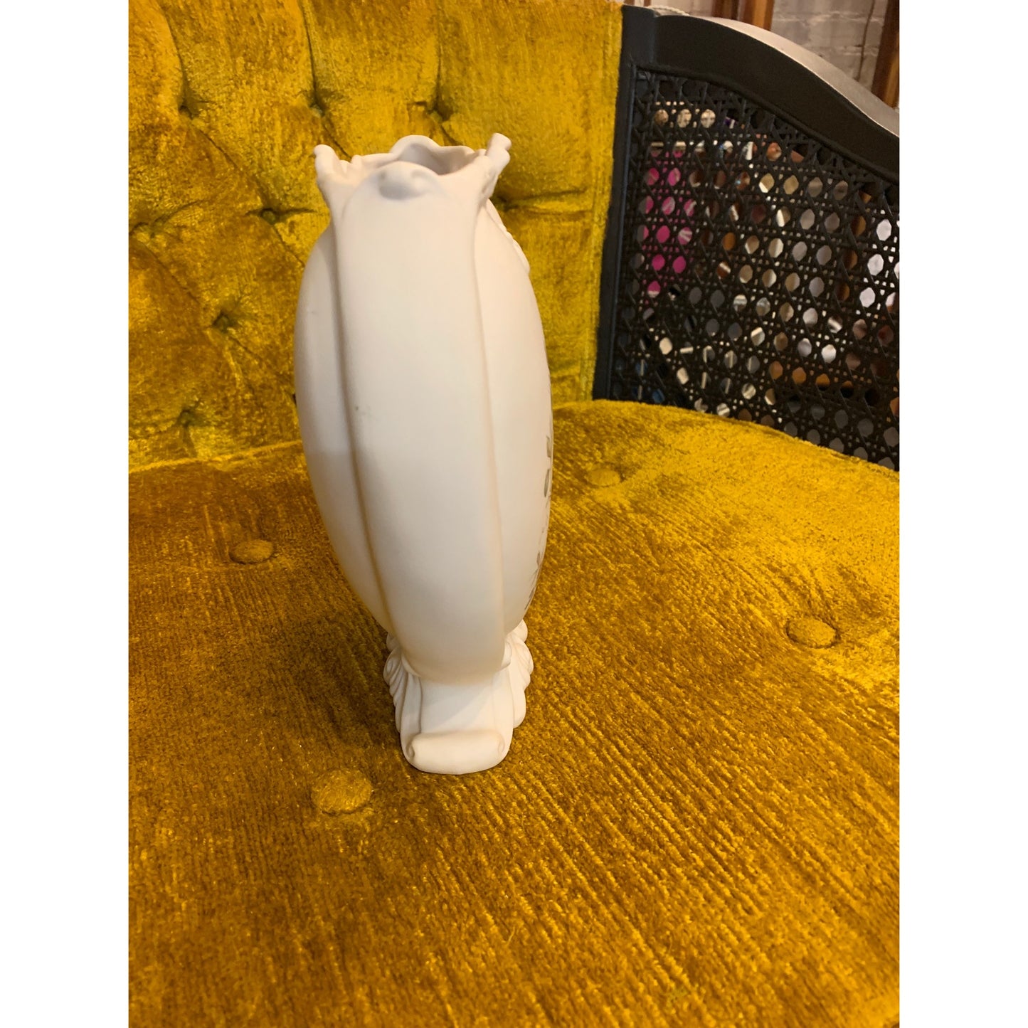 American Bisque Porcelain Heart Vase