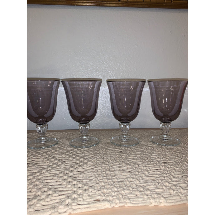 Amethyst Short Crystal Stem wine glasses set of 4