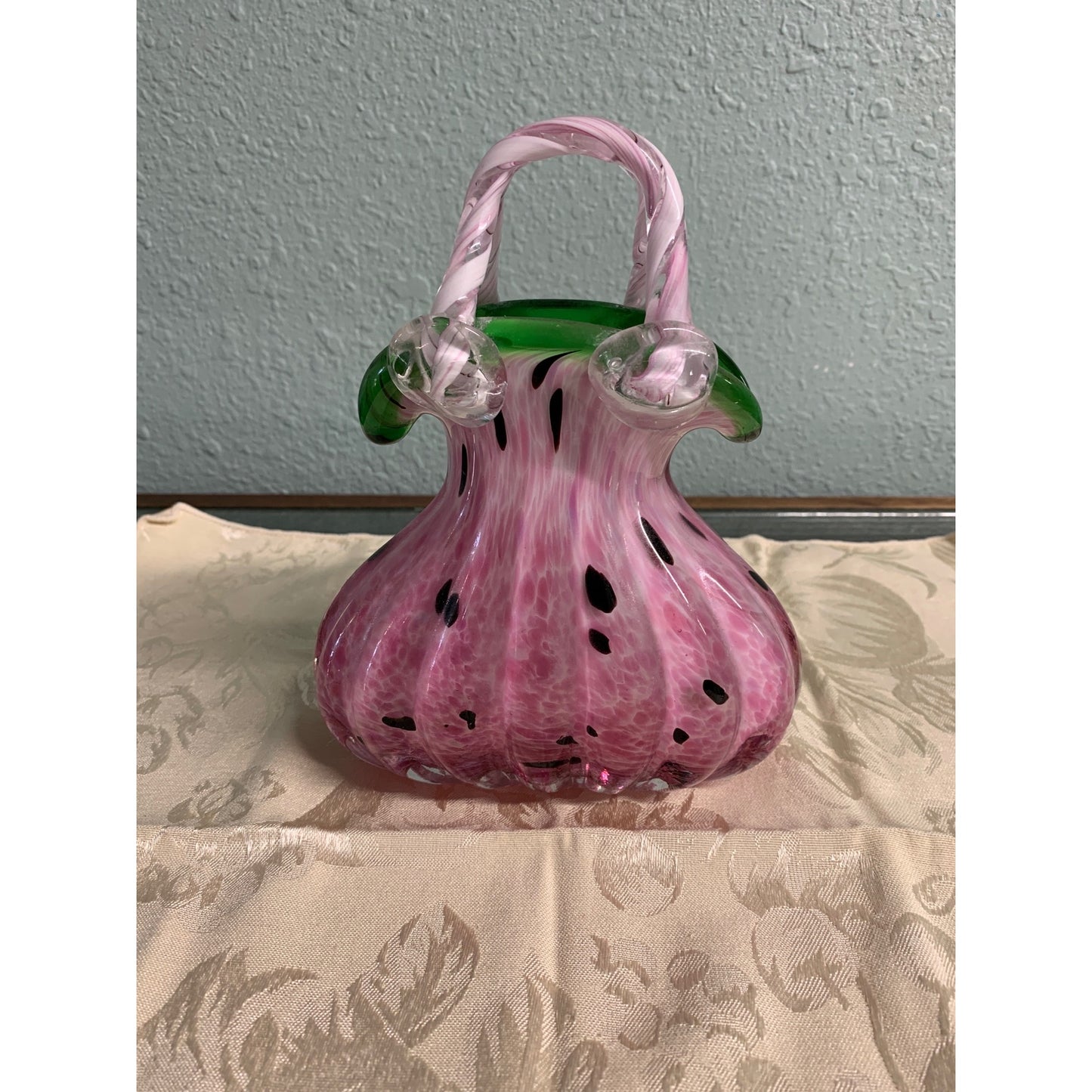 Vintage Italian glass Art watermelon purse