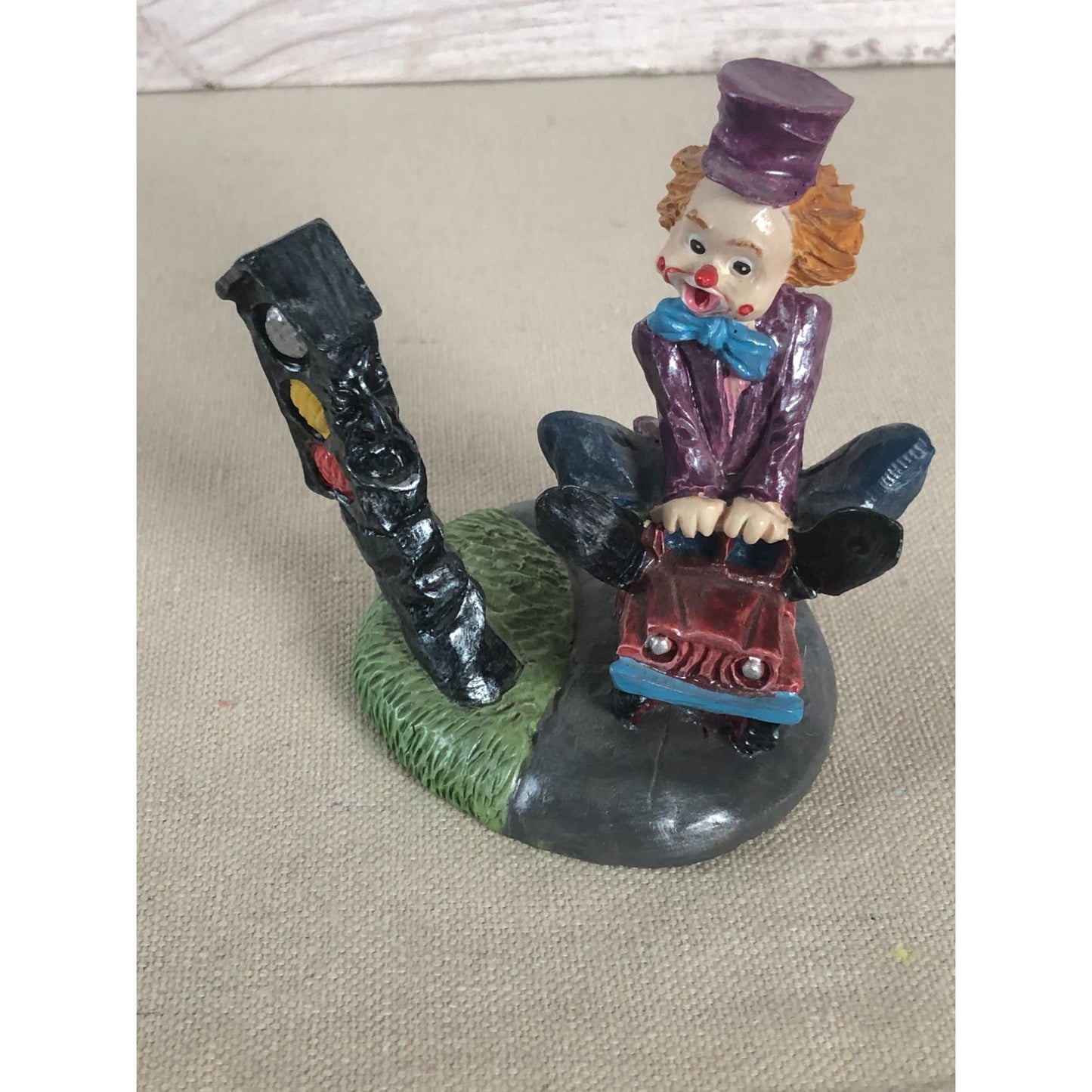 Vintage Clown Sitting on Truck with Talking Stoplight Figurine