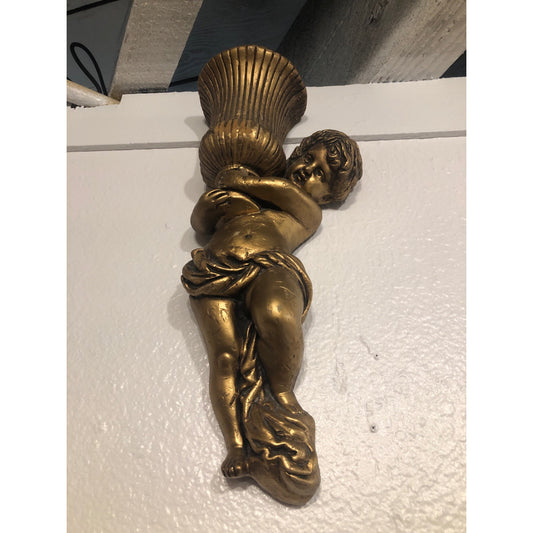 Hollywood Regency 40s Era Gold Cherub Large