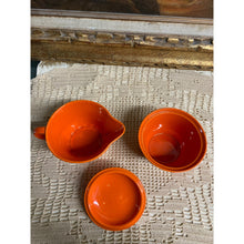 Load image into Gallery viewer, Orange Ceramic Creamer and Sugar Bowl Set
