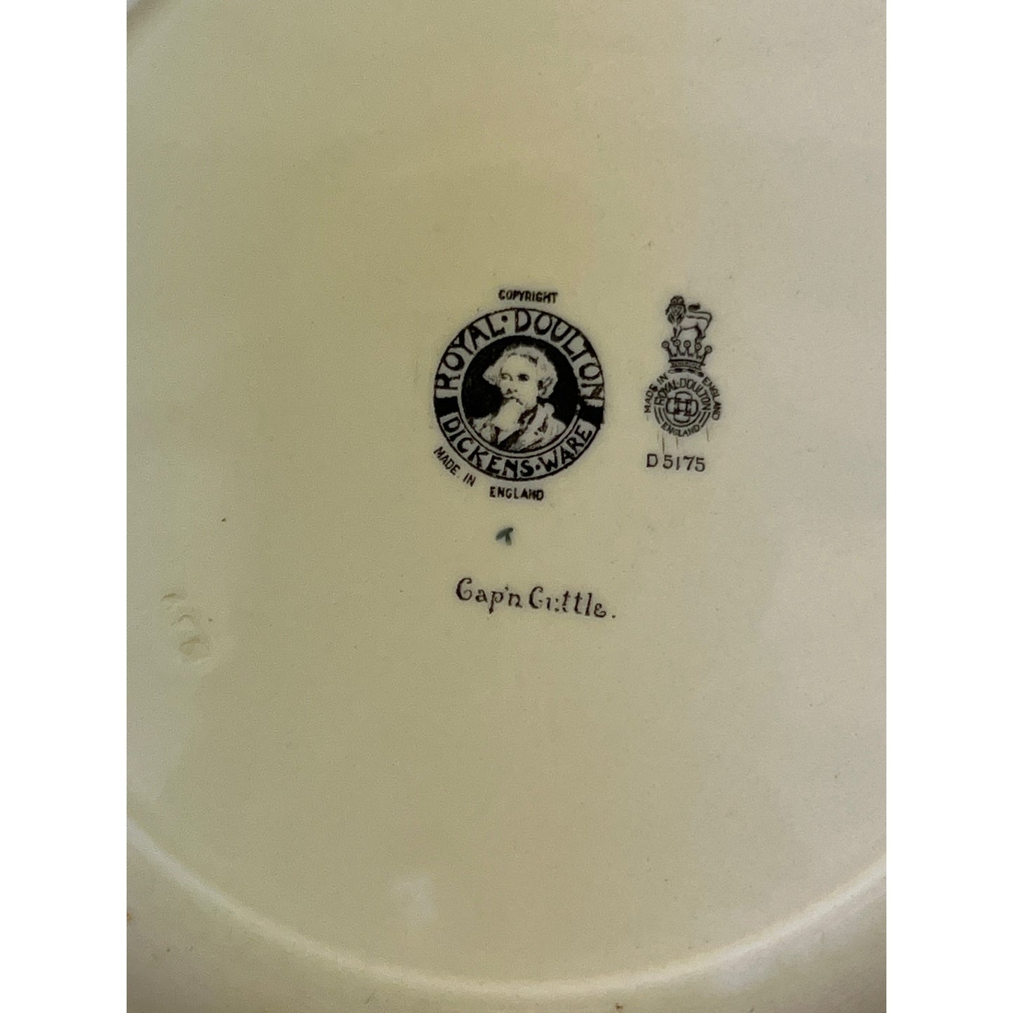 1910s Royal Doulton Dickens-Ware D5175 Series Dinner Plate Capn Cuttle 10.5"