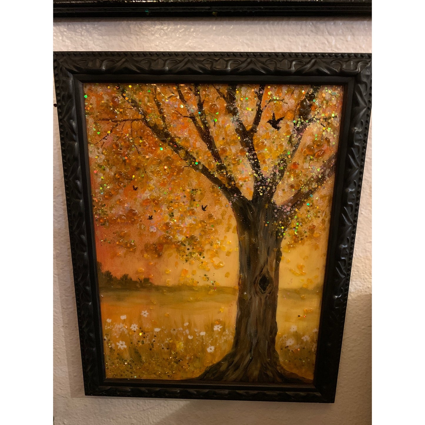 Gold Tree Resin and Glass Art by Kimberly Bottemiller 18” 1/4” X 14” 1/4