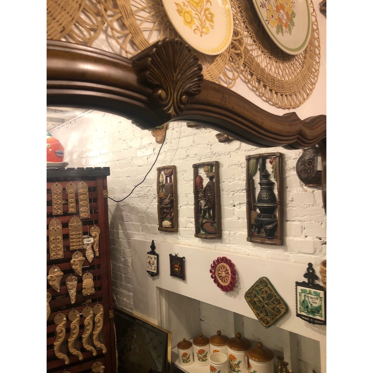 A Thomasville Furniture Country French Style Carved Wood Wall Mirror