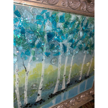 Load image into Gallery viewer, Blue Resin and Glass Trees in Water Reflection Art By Kimberly Bottemiller

