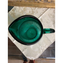 Load image into Gallery viewer, Emerald green glass pitcher
