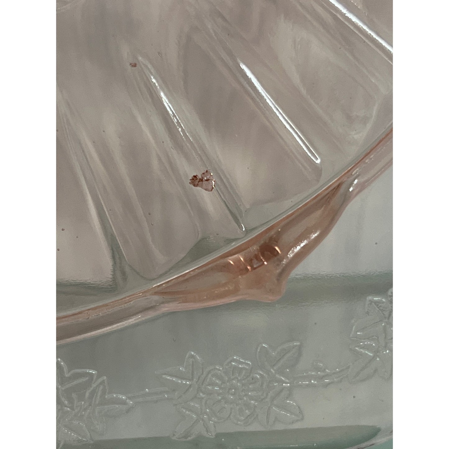 1930s Jeanette Adam Pink Depression Glass Square Footed Serving Plate, Cake Plate