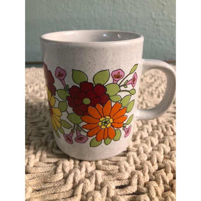 MCM Flowered Stoneware Coffee Mug