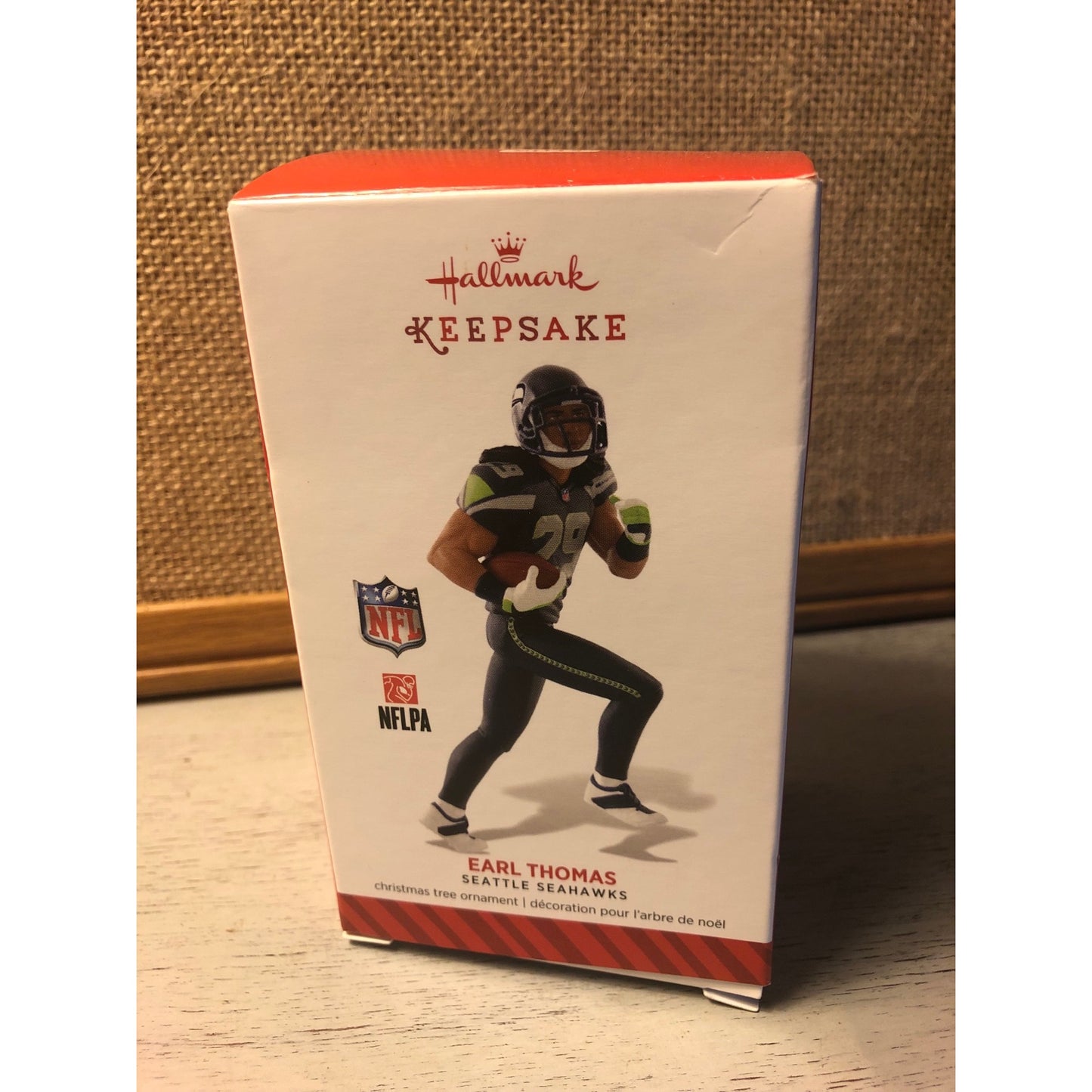 2014 EARL THOMAS SEATTLE SEAHAWKS Hallmark Keepsake Ornament NFL Football In Box
