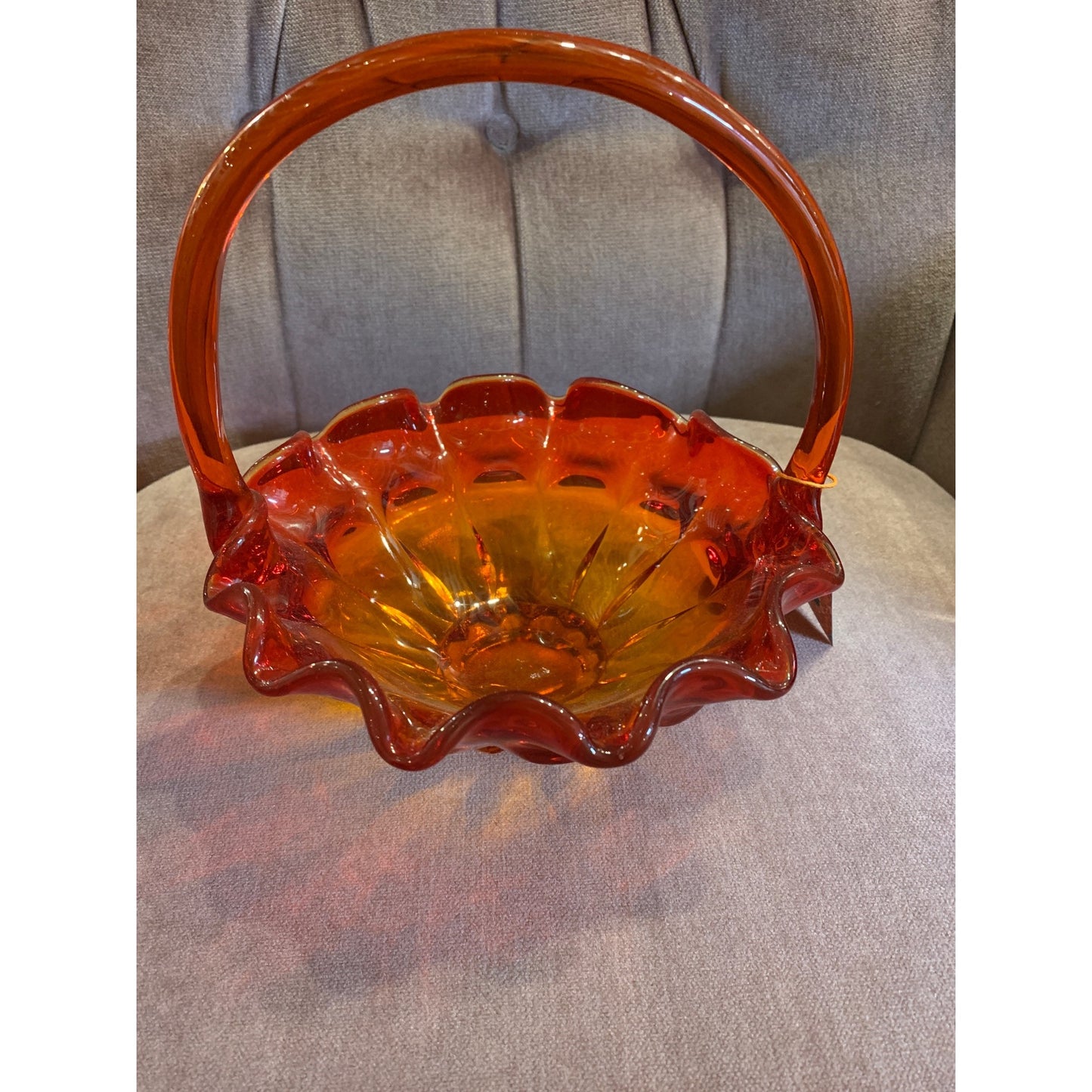 Fenton Amberina Glass Basket