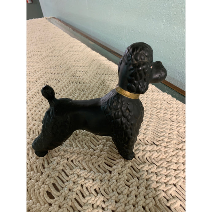 Vintage Matte Black Poodle gold Collar