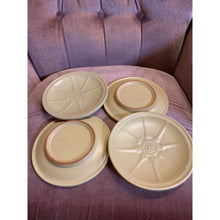 Load image into Gallery viewer, 1960s Frankoma 4pc Desert Sand Wagon Wheel Bread Plates
