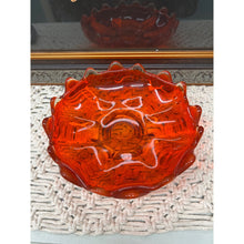 Load image into Gallery viewer, Vintage Clear Tip Flame Amberina Footed Bowl
