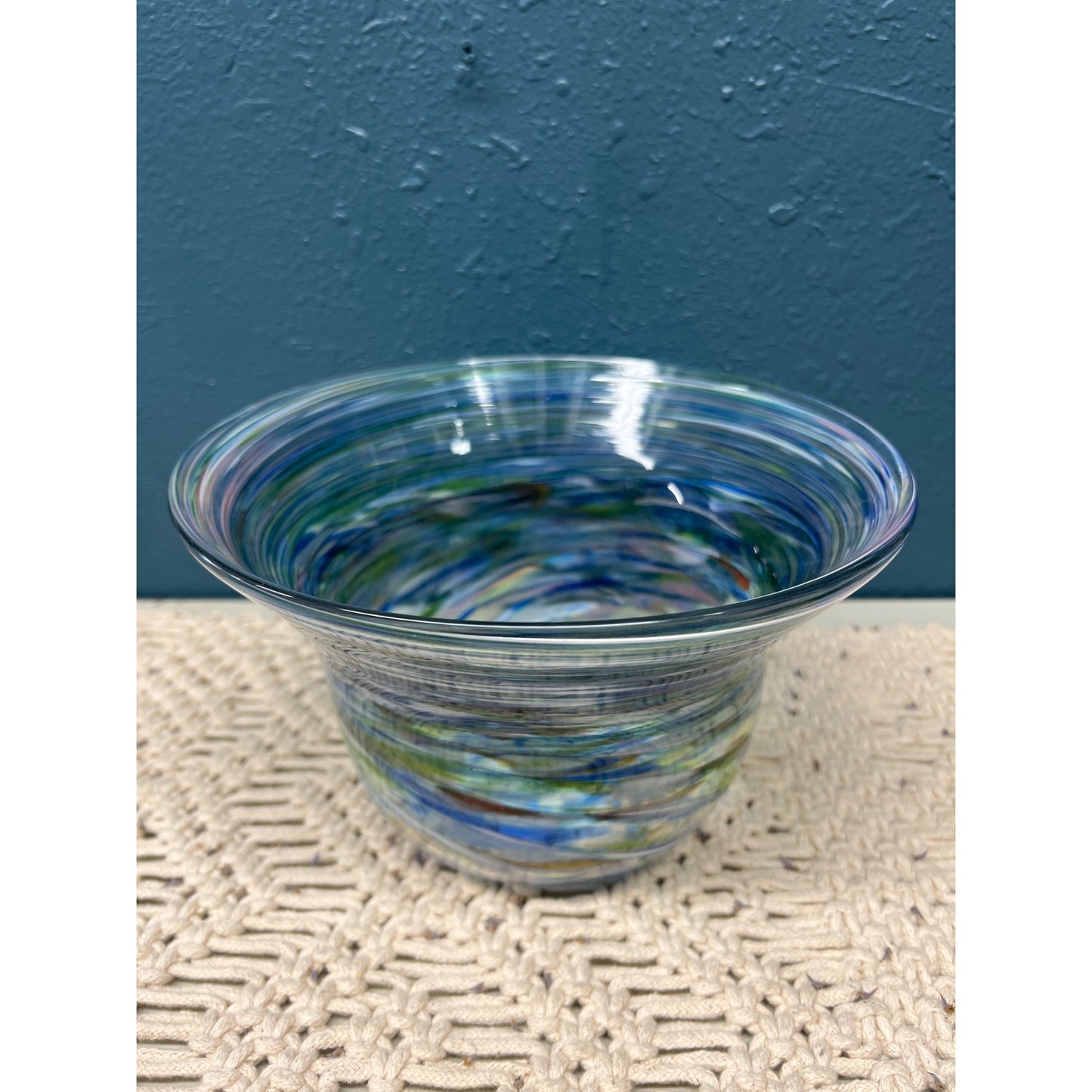 Hilltop Artists Hand Blown Bowl, NW Hand Blown Glass Bowl