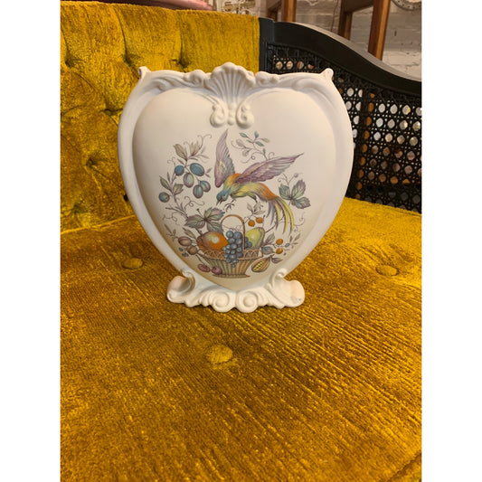American Bisque Porcelain Heart Vase