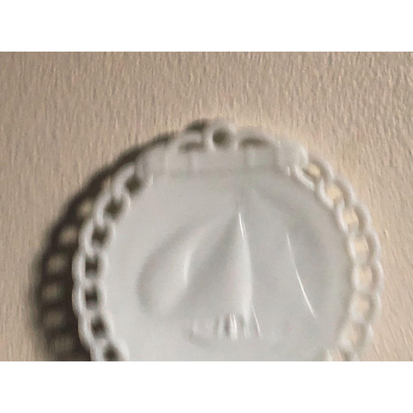Vintage 1970s Westmoreland Milk Glass Yacht Sailboat with Anchor Plate, Collectible Glass