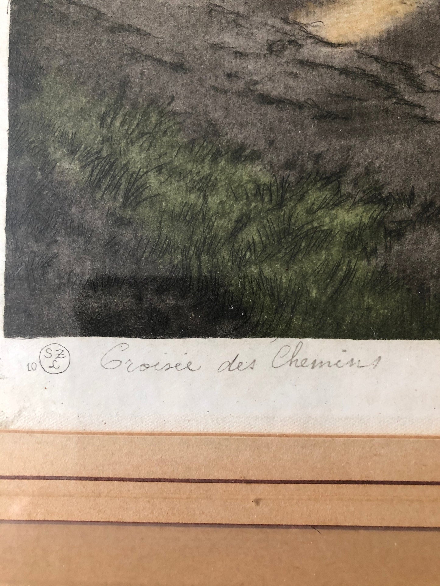 Genuine Etching by R.Barnaix Entitled:"A Hamlet in France"