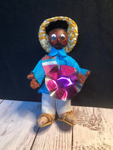 Load image into Gallery viewer, Vintage Mexico Souvenir Oil Cloth Dolls, Mexican Folk Art Doll Set with Straw Sombreros, Spanish Man &amp; Woman Cultural Dolls, Unique Couple

