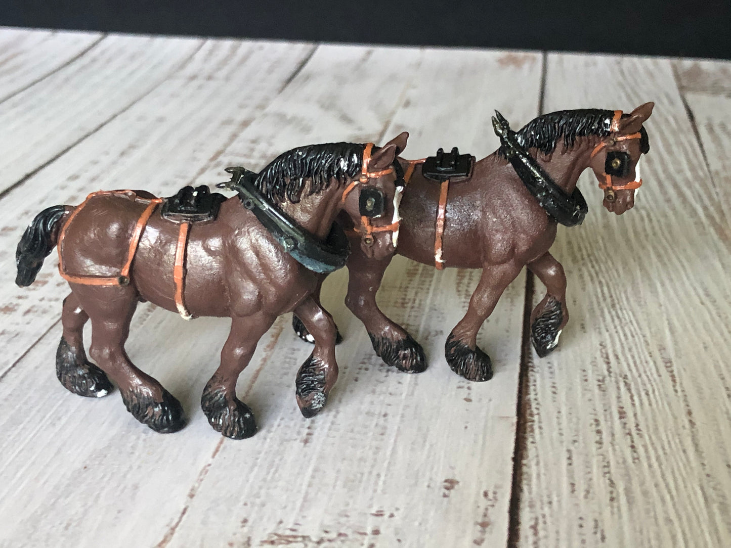 1972 Britains Ltd Plastic Cart Horse, Shire Horse, Set of Two