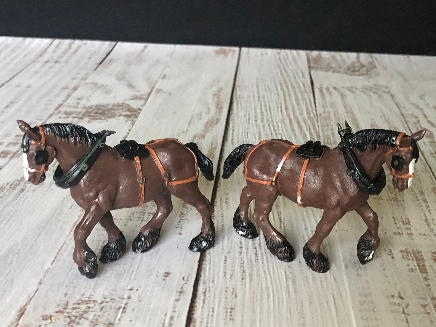 1972 Britains Ltd Plastic Cart Horse, Shire Horse, Set of Two