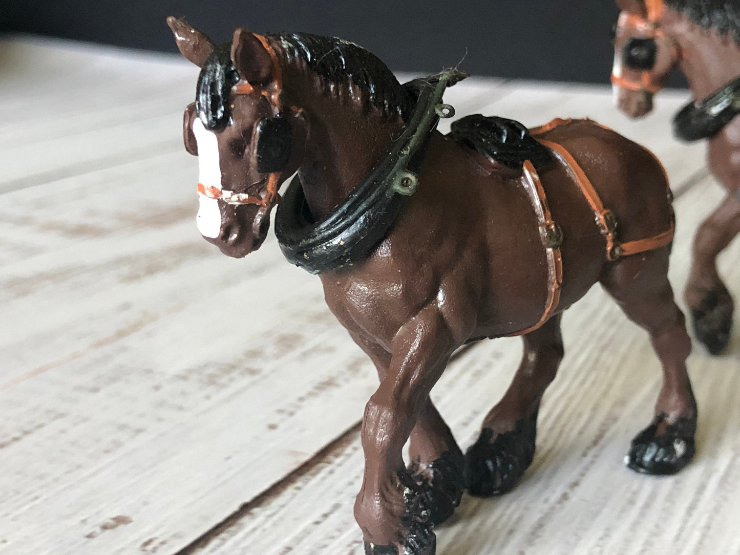 1972 Britains Ltd Plastic Cart Horse, Shire Horse, Set of Two