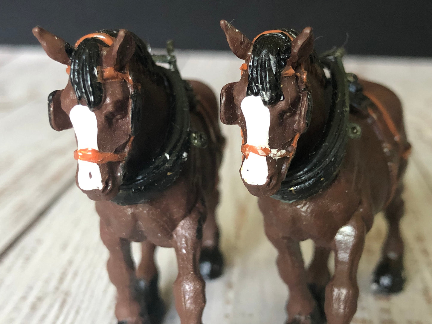 1972 Britains Ltd Plastic Cart Horse, Shire Horse, Set of Two
