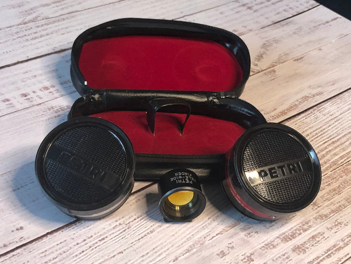 Petri Aux Camera Lens Wide-Angle TelePhoto Lens for 1:2.8 45mm 7s and Tele-Wide Finder With Case