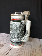 Load image into Gallery viewer, Vintage 1982 Railroad Engines Stein Stamped 209136 Made in Brazil
