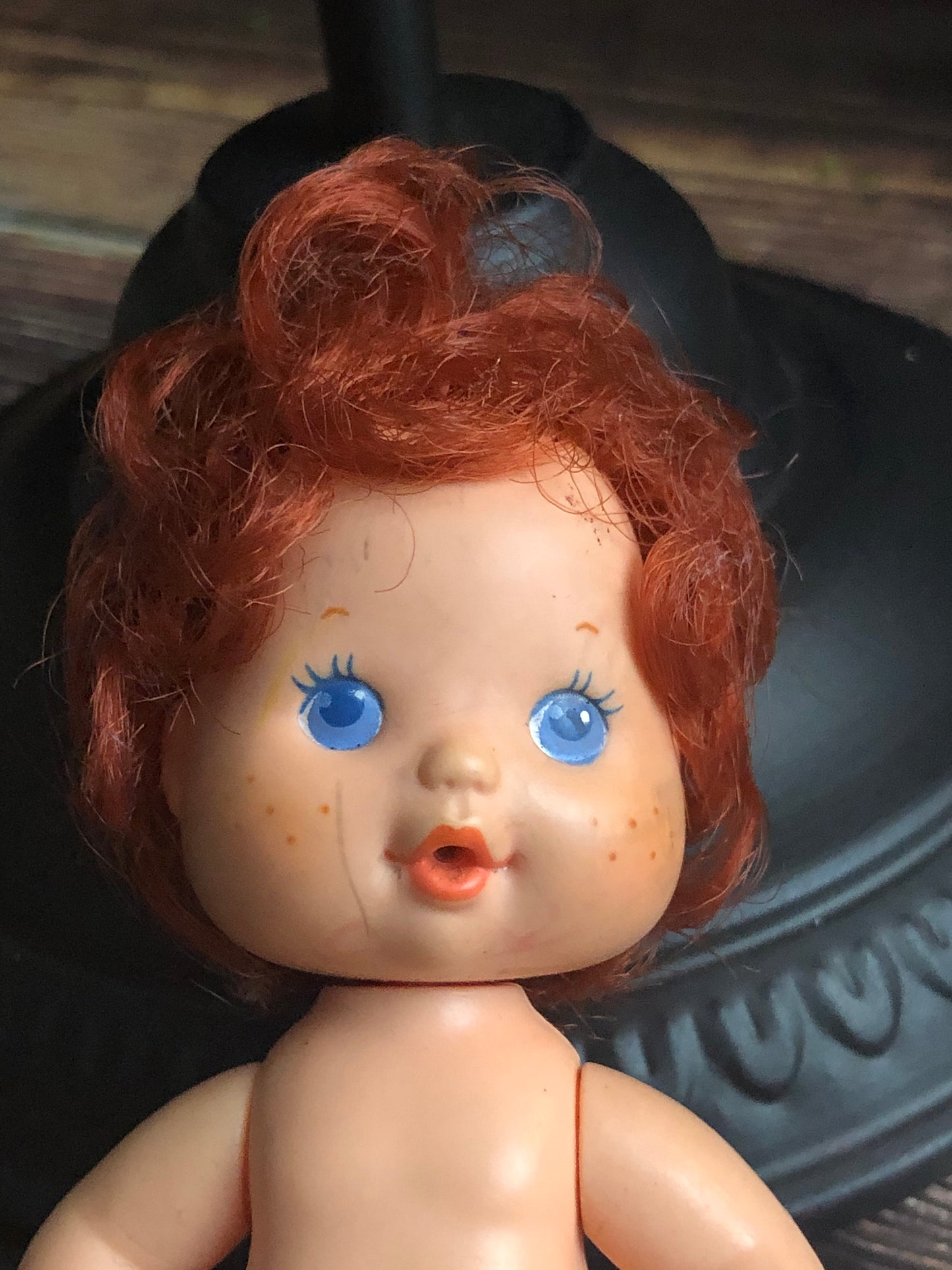 1980s Vintage Strawberry Shortcake Drink & Wet Baby Doll, 1980s Berry Baby Strawberry Shortcake Baby Doll, Tiny Strawberry Doll