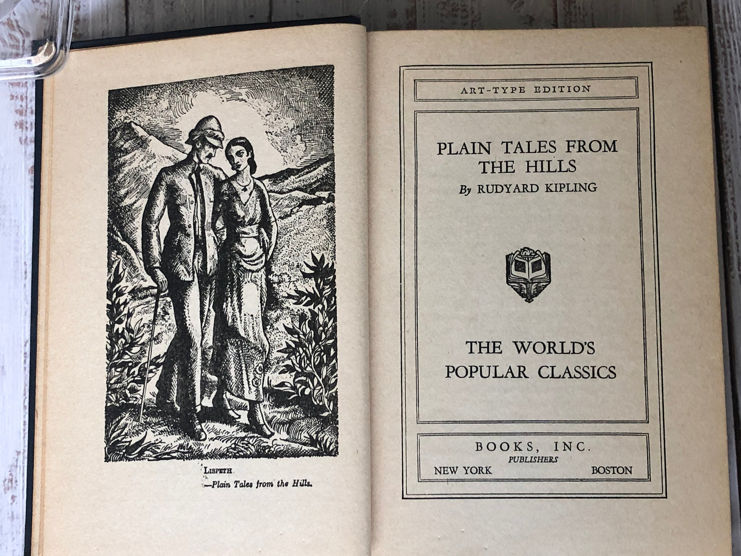 1940s Books Inc. Publishers Art-Type Edition Plain Tales from the Hills by Rudyard Kipling