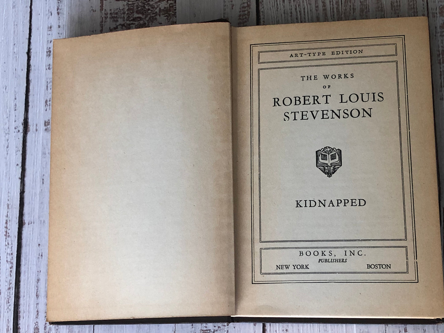 1940s Books Inc. Publishers Art-Type Edition The Works of Robert Louis Stevenson Kidnapped