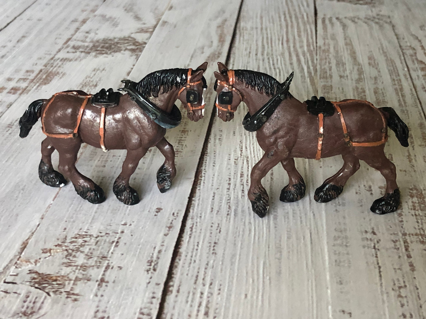 1972 Britains Ltd Plastic Cart Horse, Shire Horse, Set of Two
