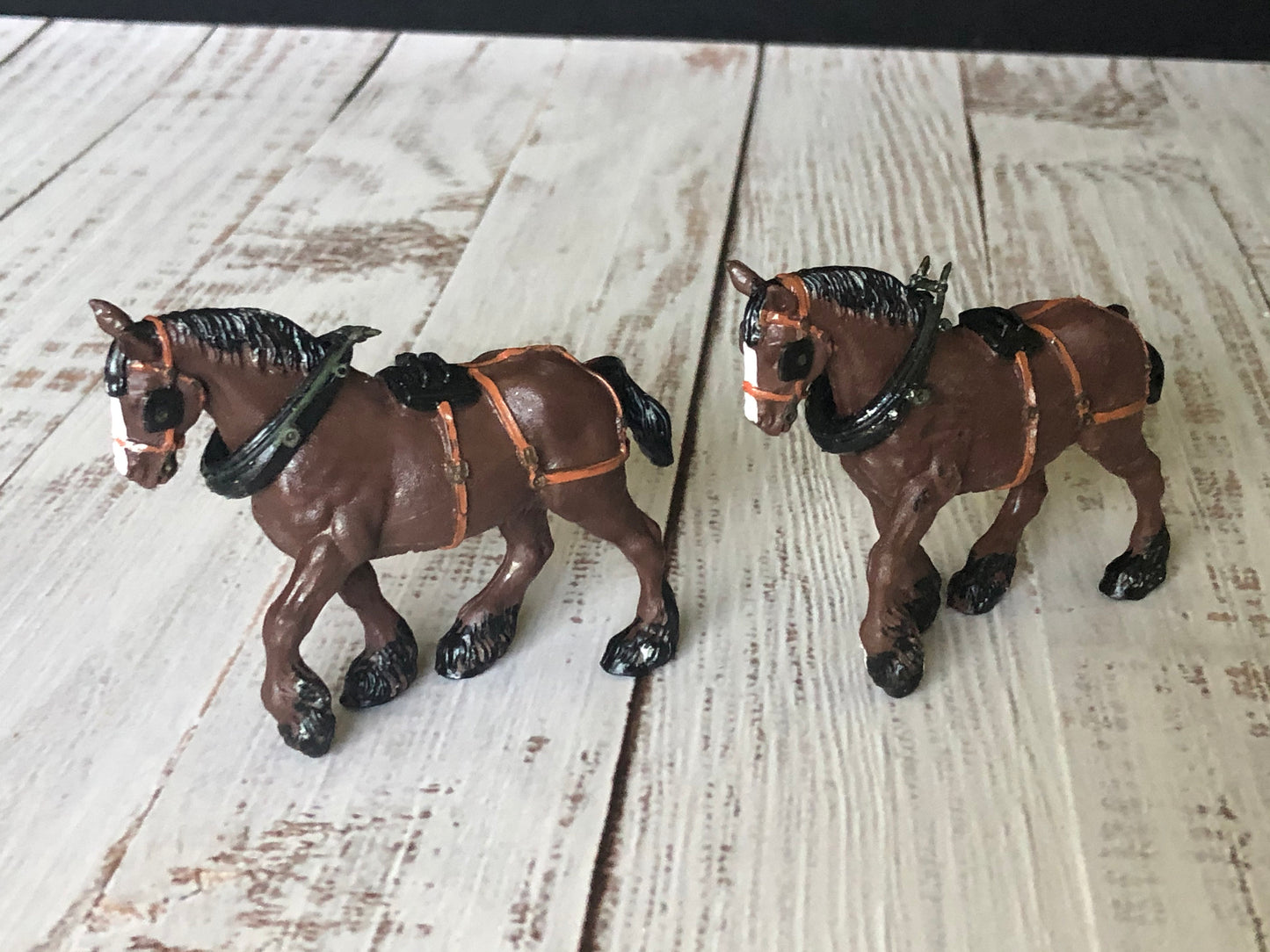 1972 Britains Ltd Plastic Cart Horse, Shire Horse, Set of Two
